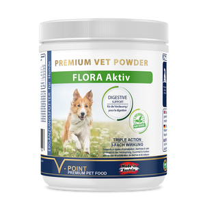 
                  
                    FLORA Aktiv kann als Futterergänzung bei Durchfall, Verstopfung und Koliken bei Hunden zusätzlich zur Schonkost helfen.
                  
                