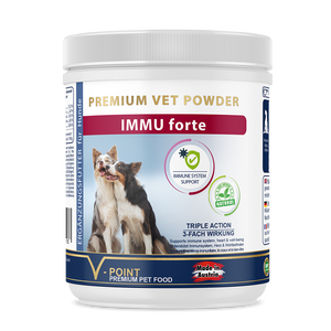 
                  
                    Das Kräuterpulver IMMU forte unterstützt das Immunsystem Ihres Senior Hundes bei Alterungsprozessen.
                  
                