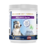 Mit dem Kräuterpulver RELAXO forte können Sie den Stress bei Ihrem Hund abbauen.