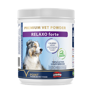 
                  
                    Mit dem Kräuterpulver RELAXO forte können Sie den Stress bei Ihrem Hund abbauen.
                  
                