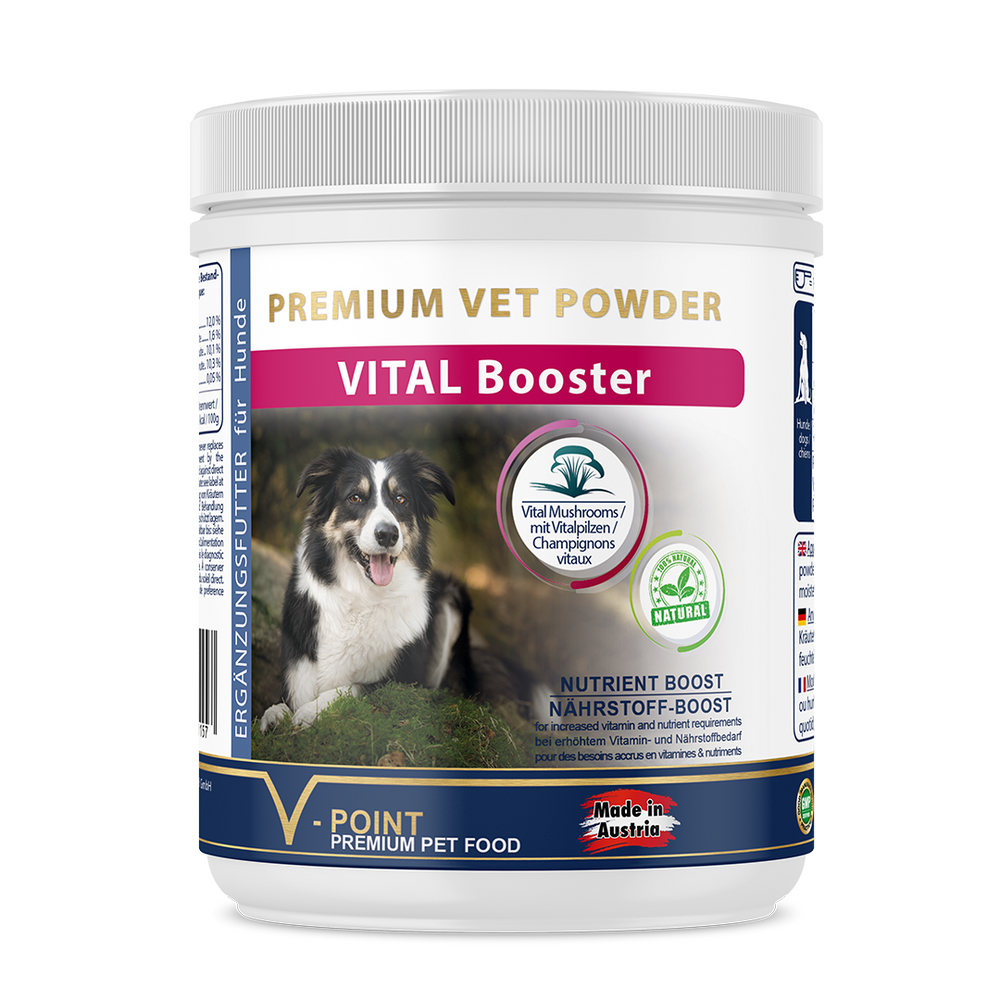 Vitamine für Hunde: VITAL Booster – Vitalpilze & Kräuter zur Ergänzung der körpereigenen Vitaminproduktion