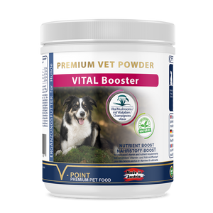 
                  
                    Vitamine für Hunde: VITAL Booster – Vitalpilze & Kräuter zur Ergänzung der körpereigenen Vitaminproduktion
                  
                